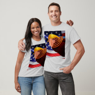 Camiseta Bandeira EUA Pássaro Trump Dourado Masculino Básic