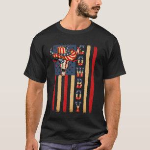 Camiseta Bandeira EUA Rodeio Country Ocidental Sul Retro Co