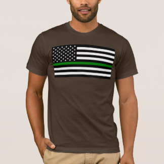 Camiseta Bandeira fina da linha verde: Veteranos militares 