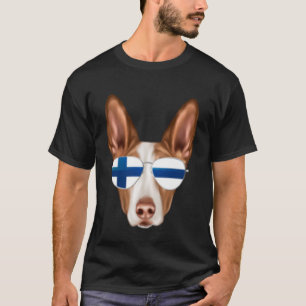 Camiseta Bandeira finlandesa Ibizan Hound Dog Finlândia Poc
