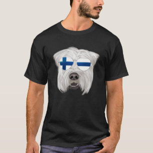 Camiseta Bandeira Finlandesa Moada Revestida Roda Terrier C