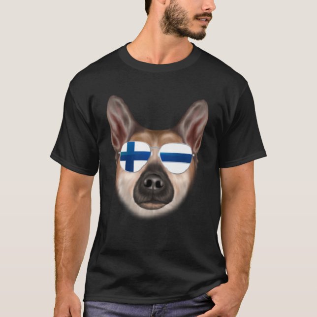 Camiseta Bandeira Finlandesa Norueguesa Buhund Dog Finlândi (Frente)