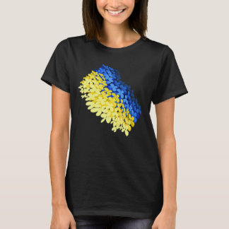 Camiseta Bandeira floral da Ucrânia