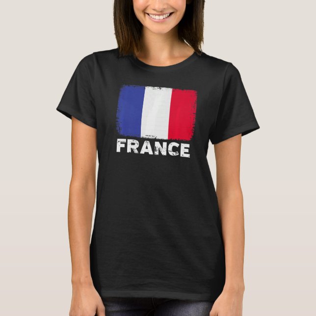 Camiseta Bandeira França apoia Pessoas francesas (Frente)