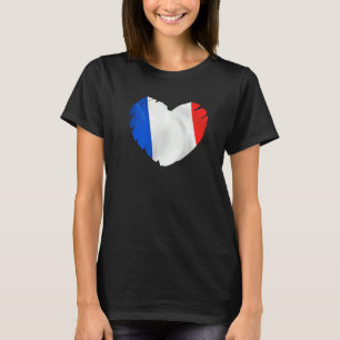 Camiseta Bandeira França Na Forma De Coração França