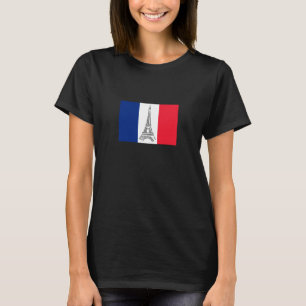 Camiseta Bandeira francesa da Torre Eiffel T-Shirt