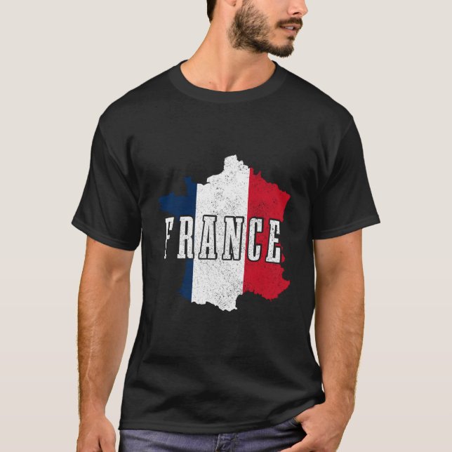 Camiseta Bandeira Francesa do Orgulho do Mapa (Frente)