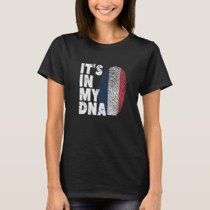 Camiseta Bandeira Francesa Está Na Minha Impressão De Dna P
