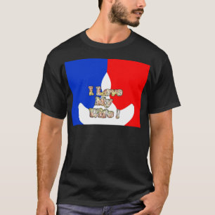 Camiseta Bandeira francesa Eu amo minha esposa