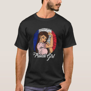 Camiseta Bandeira Francesa Garota Francesa