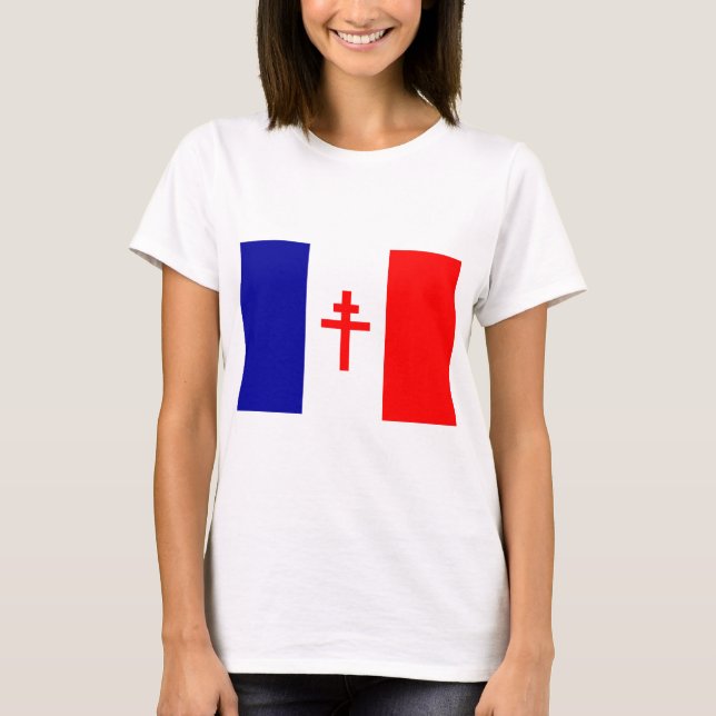Camiseta Bandeira francesa livre das forças (Frente)