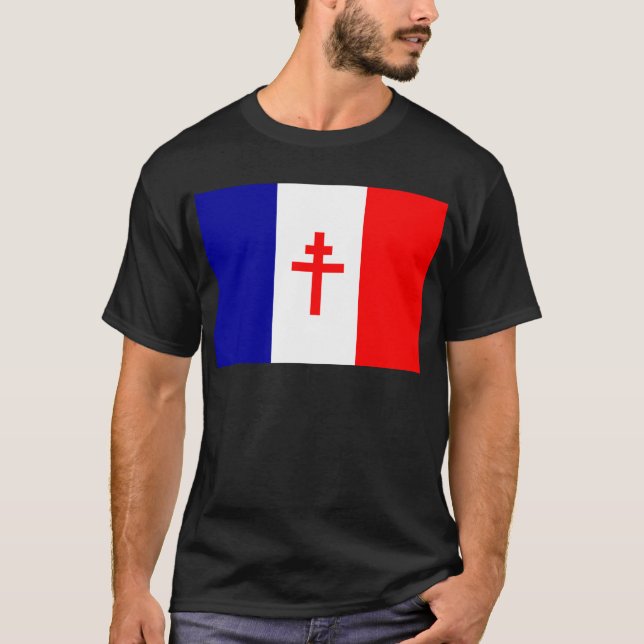 Camiseta Bandeira francesa livre das forças (Frente)