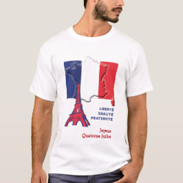 Camiseta Bandeira Francesa Patriótica BASTILLE DAY