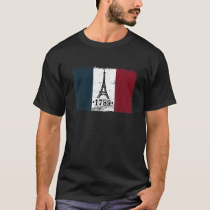 Camiseta bandeira francesa vintage Bastille day 2019 paris 