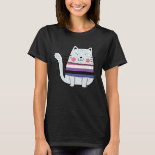 Camiseta Bandeira Genderfluid Gatos LGBTQ Orgulho Gato
