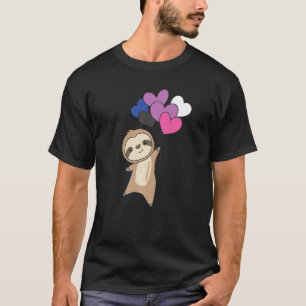 Camiseta Bandeira Genderfluid Orgulho Lgbtq Balão Corações