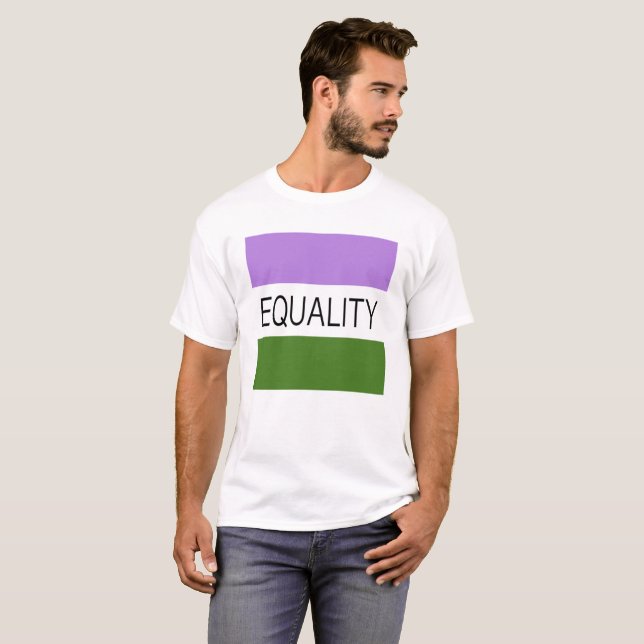 Camiseta Bandeira Genderqueer da IGUALDADE (Frente Completa)