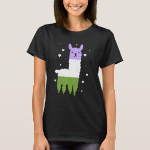 Camiseta Bandeira Genderqueer Lhama Orgulho Gay Lgbtq Queer