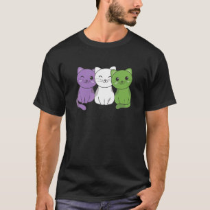 Camiseta Bandeira Genderqueer Orgulho Gatos LGBTQ Gato gend