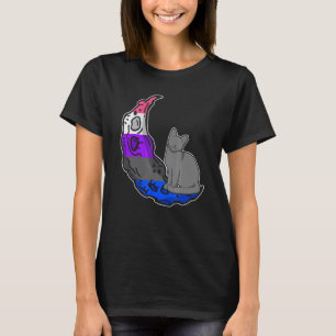 Camiseta Bandeira Gênero Fluido Lua Gato LGBTQ Espaço Segur