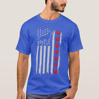 Camiseta Bandeira german shepherd-americana 4 de julho Patr