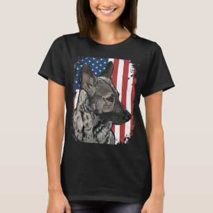 Camiseta Bandeira German shepherd Americana, Cão Patriótico