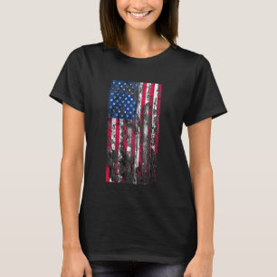 Camiseta Bandeira Glória Americana Desbotada Quarto de julh