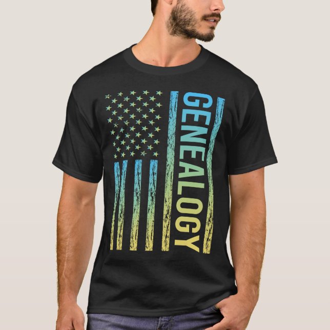 Camiseta Bandeira Gradiente Genealogia Genealogista (Frente)