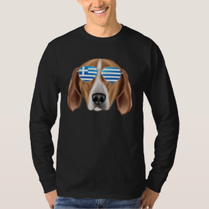 Camiseta Bandeira Grega Cão Foxhound Inglês Grécia Carteira