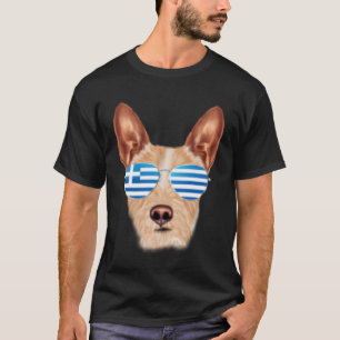 Camiseta Bandeira Grega Cão Podengo Português Pequeno Gréci