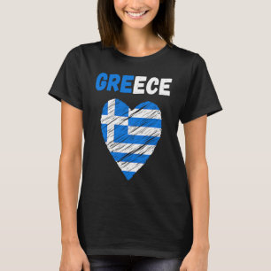 Camiseta Bandeira grega Feriado do Coração na Grécia Bandei