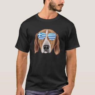 Camiseta Bandeira Grega Inglês Foxhound Dog Grécia Pocket