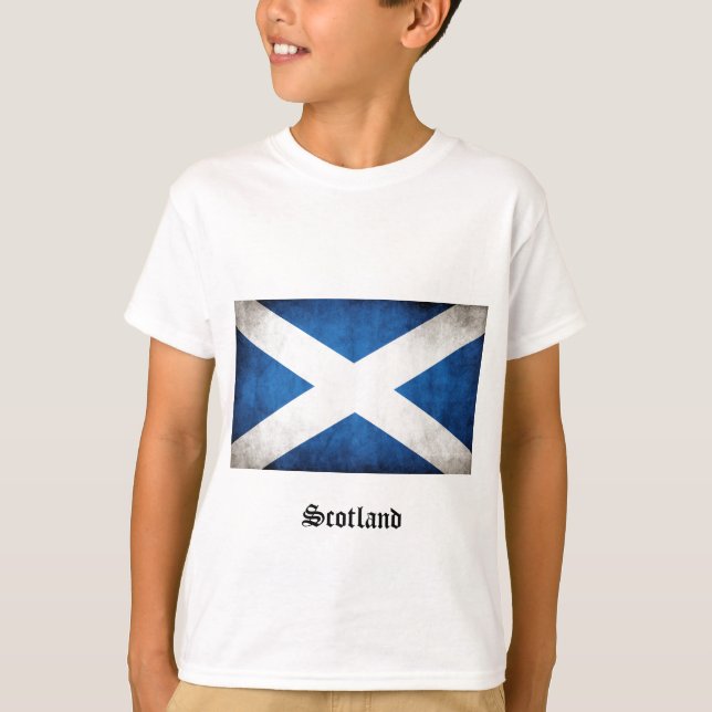Camiseta Bandeira Grunge da Escócia (Frente)