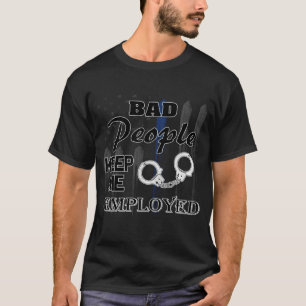 Camiseta Bandeira Grunge da Polícia - Pessoas Ruins Me Mant