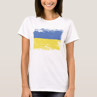 Camiseta Bandeira Grunge da Ucrânia
