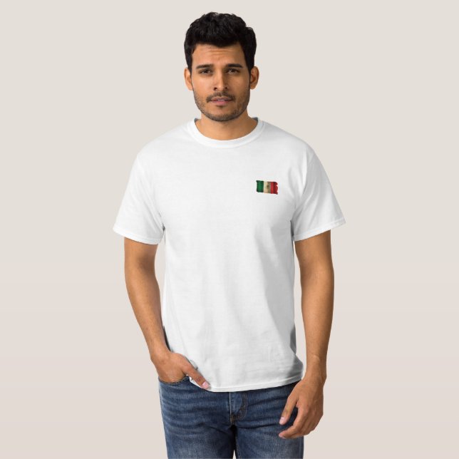 Camiseta Bandeira Grunge do México (Frente Completa)