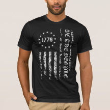 Bandeira Grunge Nós o Povo 1776 Preto e Branco
