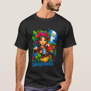 Camiseta Bandeira Guatemalteca Mulheres Guatemala Hispânica