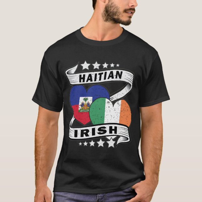 Camiseta Bandeira Haitiana E Irlandesa (Frente)