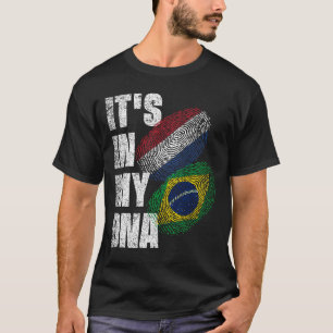 Camiseta Bandeira Herança Do DNA Misturado Brasileiro E Hol