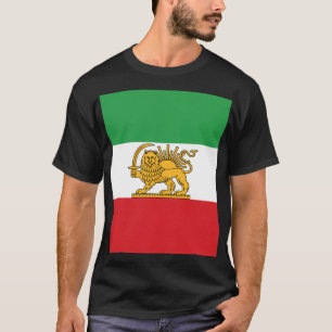 Camiseta Bandeira Histórica Original do Leão e Sol Iraniano