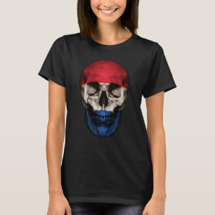 Camiseta Bandeira Holandesa Caveira Raízes Neerlandesas Oro
