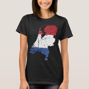 Camiseta Bandeira holandesa com cartografia neerlandesa em
