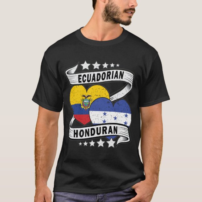 Camiseta Bandeira Hondurenha E Equatoriana (Frente)