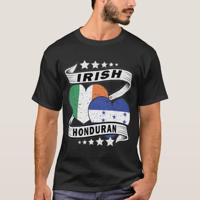 Camiseta Bandeira Hondurenha E Irlandesa (Frente)