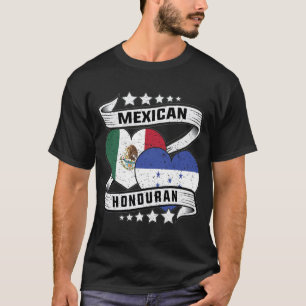 Camiseta bandeira hondurenha mexicana, metade mexicana meta