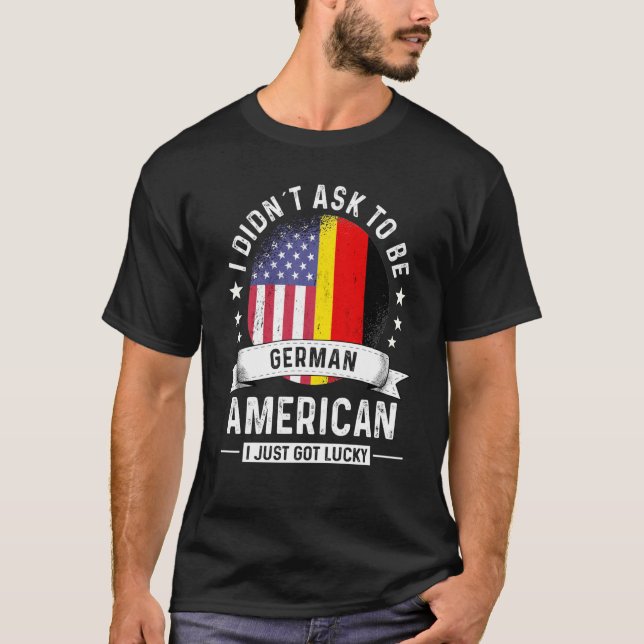 Camiseta Bandeira Humor Cultivada do Patriota Alemão Americ (Frente)