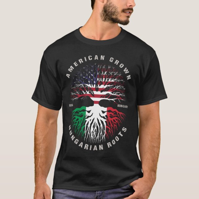 Camiseta Bandeira Húngara Crescente Americana (Frente)
