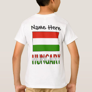 Camiseta Bandeira Húngara Hungria Personalização Preta