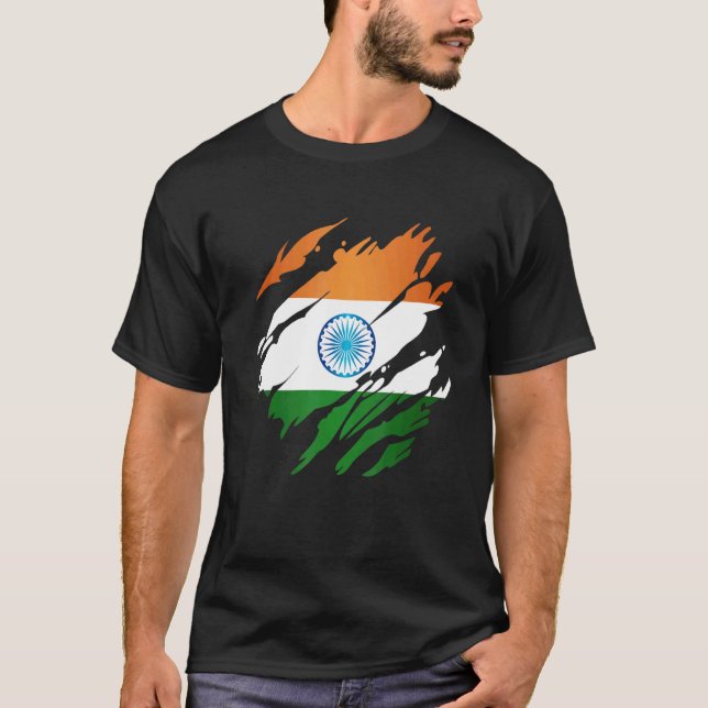 Camiseta Bandeira indiana Índia (Frente)